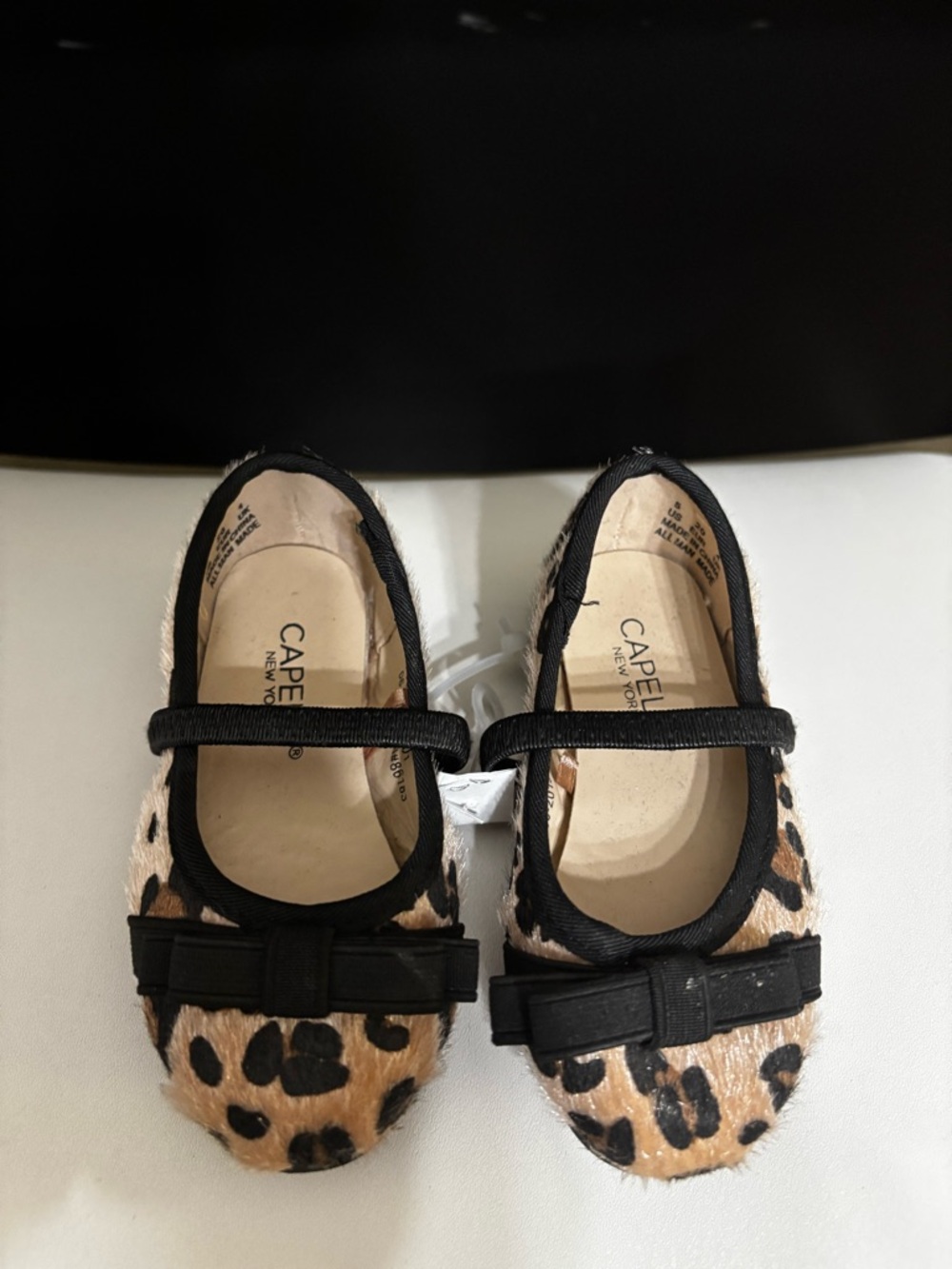 Capelli of New York Girls Leopard Print Mary Janes with Black Trim